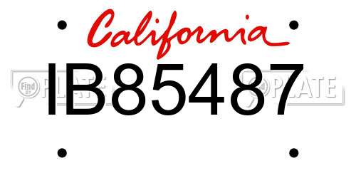 IB85487 California License Plate