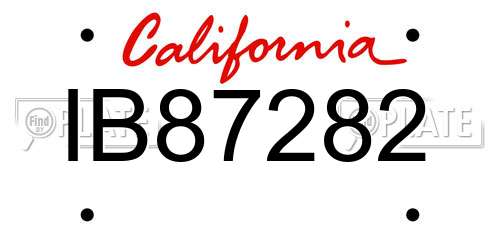 IB87282 California License Plate