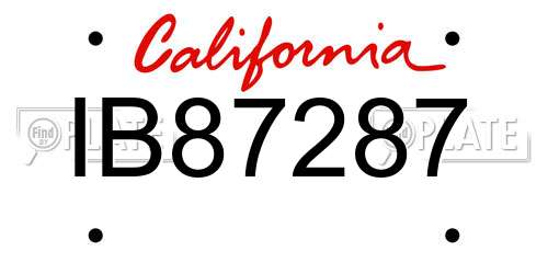 IB87287 California License Plate