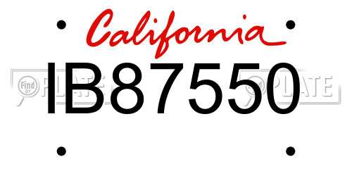 IB87550 California License Plate