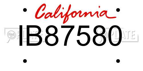 IB87580 California License Plate