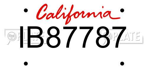 IB87787 California License Plate