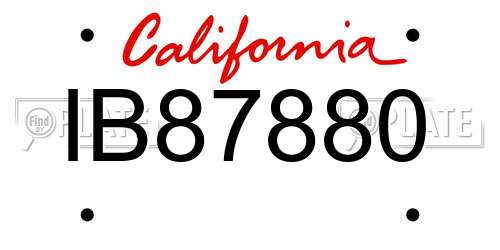 IB87880 California License Plate