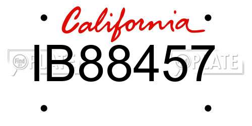IB88457 California License Plate