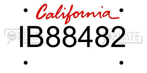 IB88482 California License Plate