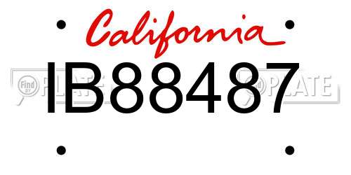 IB88487 California License Plate
