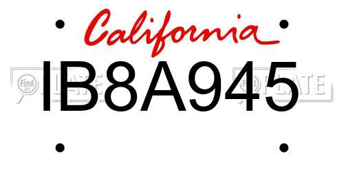 IB8A945 California License Plate
