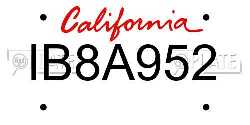 IB8A952 California License Plate
