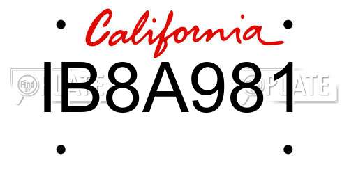 IB8A981 California License Plate