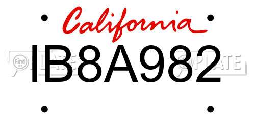 IB8A982 California License Plate