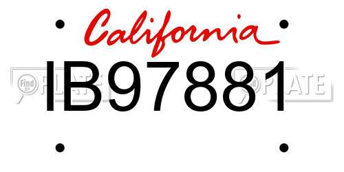 IB97881 California License Plate