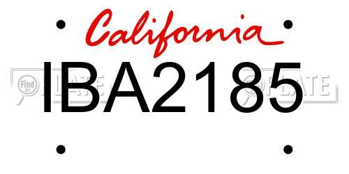 IBA2185 California License Plate