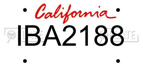 IBA2188 California License Plate