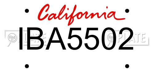 IBA5502 California License Plate