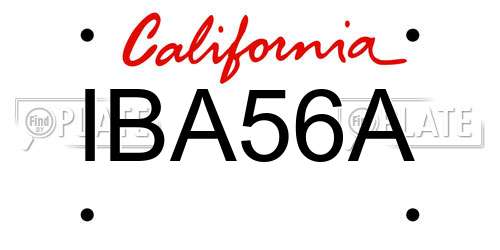 IBA56A California License Plate