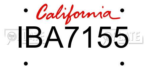 IBA7155 California License Plate