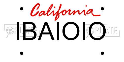 IBAIOIO California License Plate