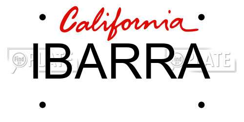 IBARRA California License Plate