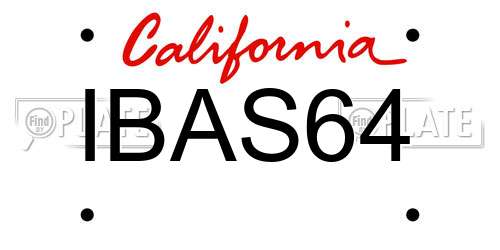 IBAS64 California License Plate