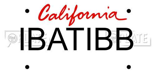 IBATIBB California License Plate