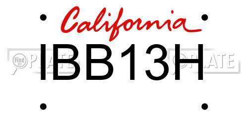 IBB13H California License Plate