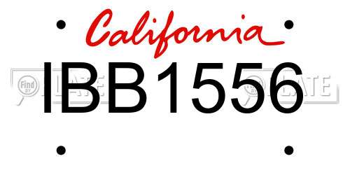 IBB1556 California License Plate