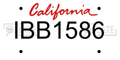 IBB1586 California License Plate