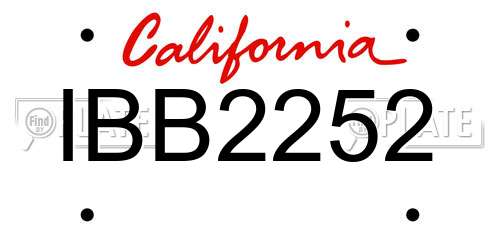 IBB2252 California License Plate