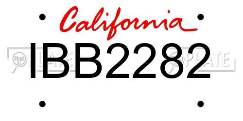 IBB2282 California License Plate