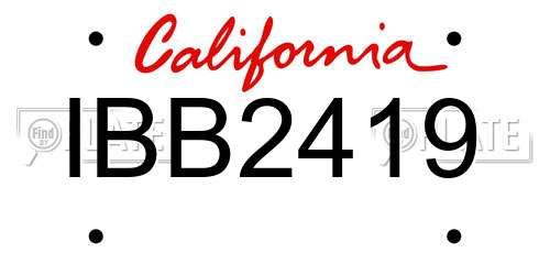 IBB2419 California License Plate