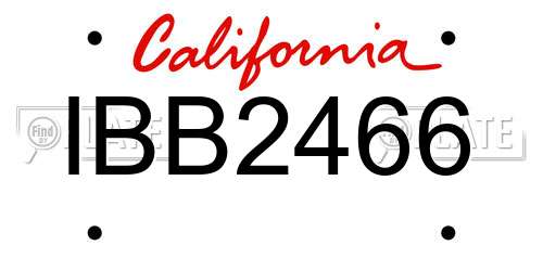 IBB2466 California License Plate