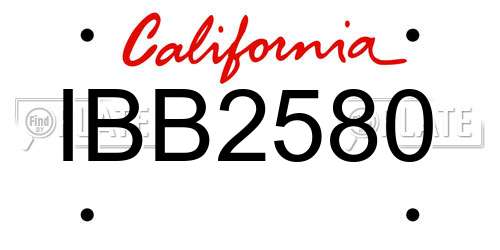 IBB2580 California License Plate