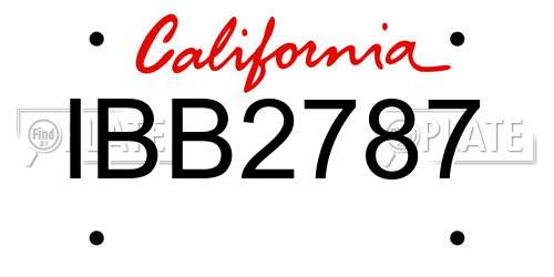 IBB2787 California License Plate
