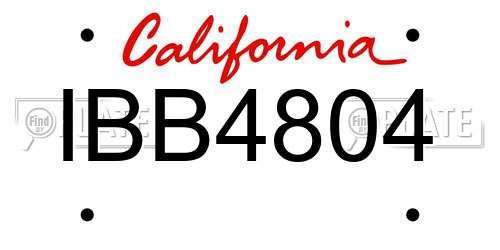 IBB4804 California License Plate