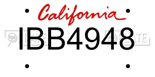 IBB4948 California License Plate