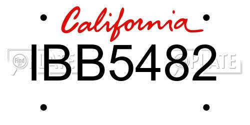 IBB5482 California License Plate