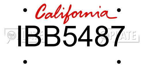 IBB5487 California License Plate