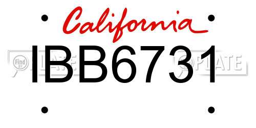 IBB6731 California License Plate