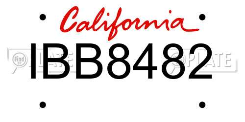 IBB8482 California License Plate