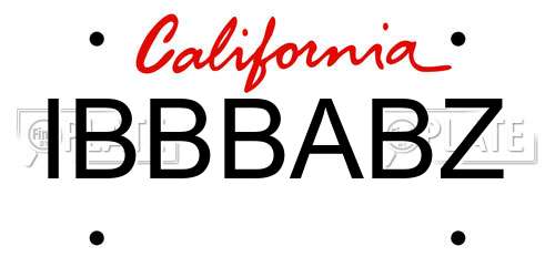IBBBABZ California License Plate