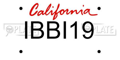 IBBI19 California License Plate