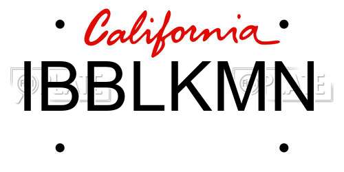 IBBLKMN California License Plate