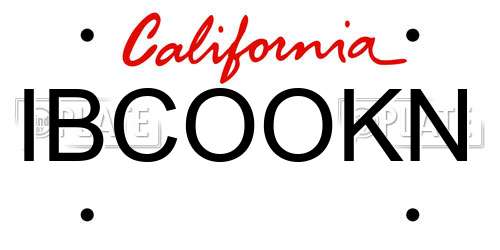 IBCOOKN California License Plate