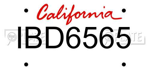 IBD6565 California License Plate