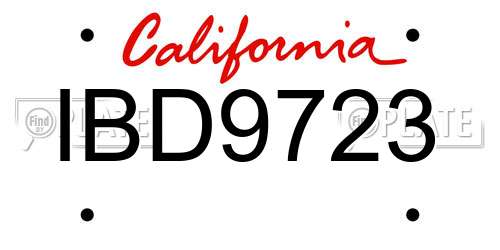 IBD9723 California License Plate