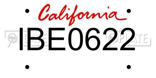 IBE0622 California License Plate