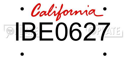 IBE0627 California License Plate