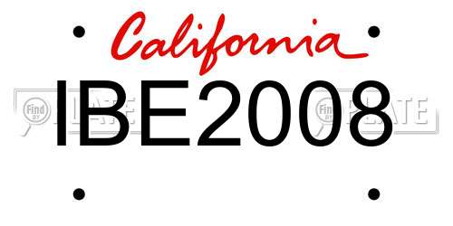 IBE2008 California License Plate