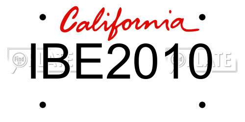 IBE2010 California License Plate