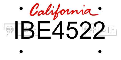 IBE4522 California License Plate